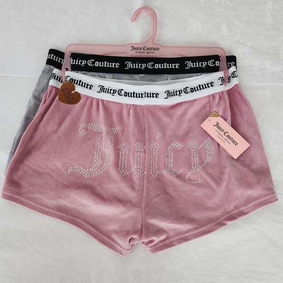 Juicy Couture Other - 💕👑NWT JUICY COUTURE 2-PACK sleep shorts Medium bling purple gray logo